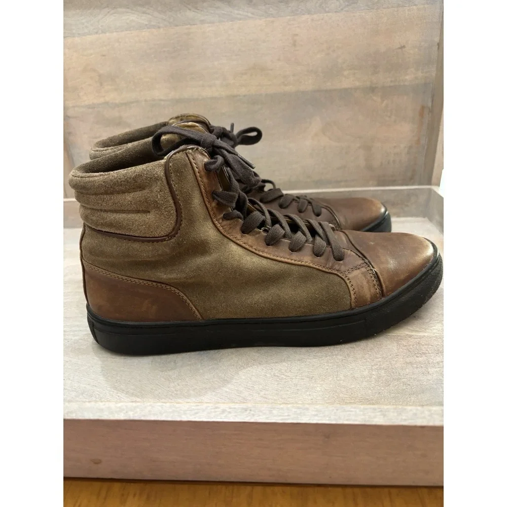 Kenneth Cole Reaction Call The Shots 2 Brown Leather Sneaker 8.5 M High Top